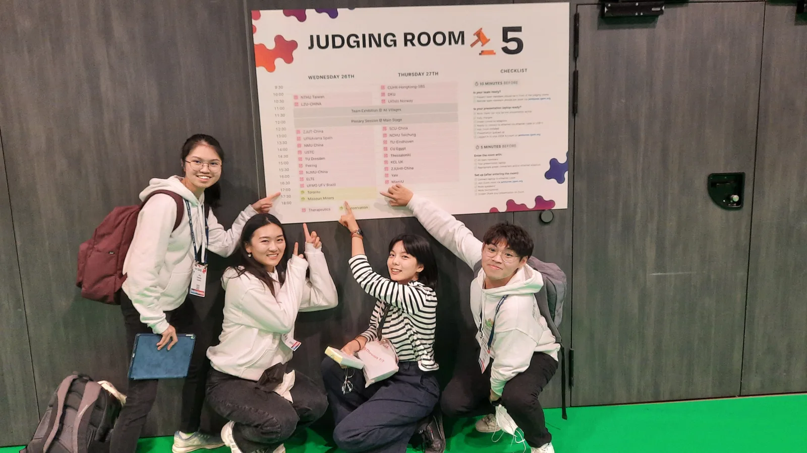 iGEM Grand Jamboree, Paris, October 2022 — judging room schedule