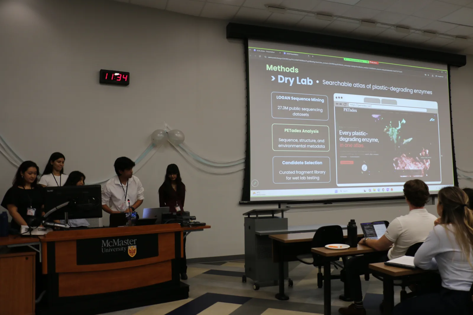 Presenting dry-lab methods — sequence mining and enzyme candidate selection — at the Great Canadian Meetup, McMaster University, 8–9 August 2026