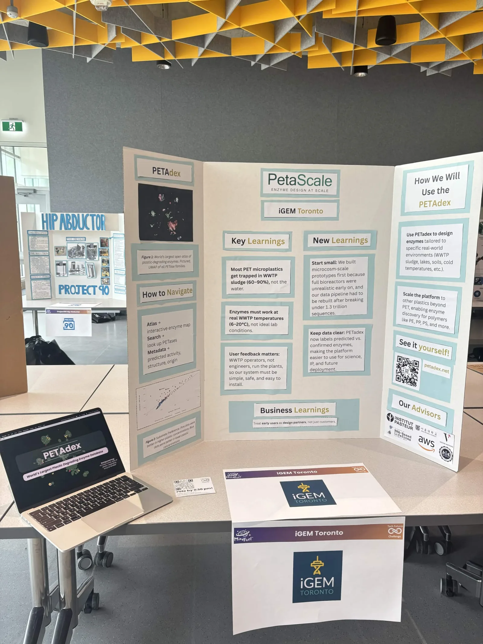 PetaScale's PETAdex poster display at the MindFuel Tech Futures Challenge Innovation Showcase, Calgary, 30 May 2026